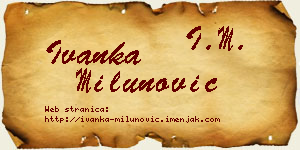 Ivanka Milunović vizit kartica